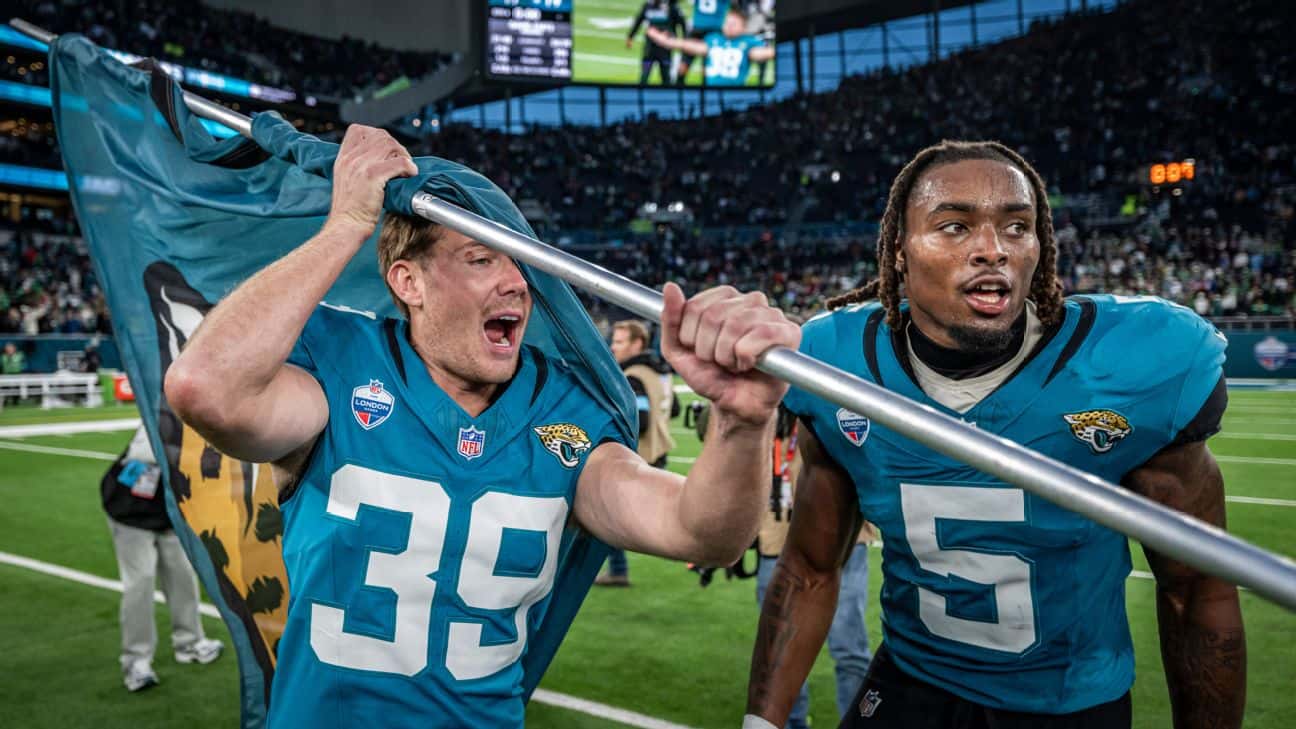 Jaguars left tackle Anton Harrison headed for knee surgery and injured reserve; Walker Little steps in for Texans game in London