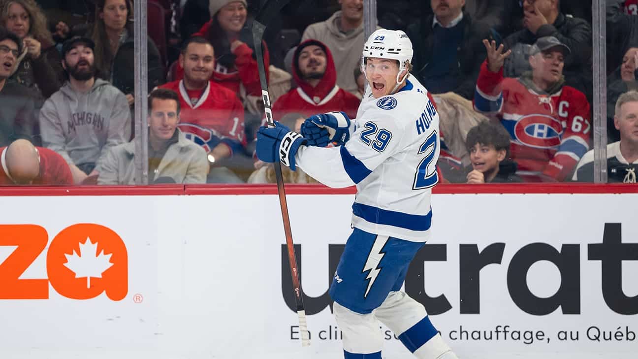 Pontus Holmberg's Career Night Lifts Lightning Past Jets 6-4