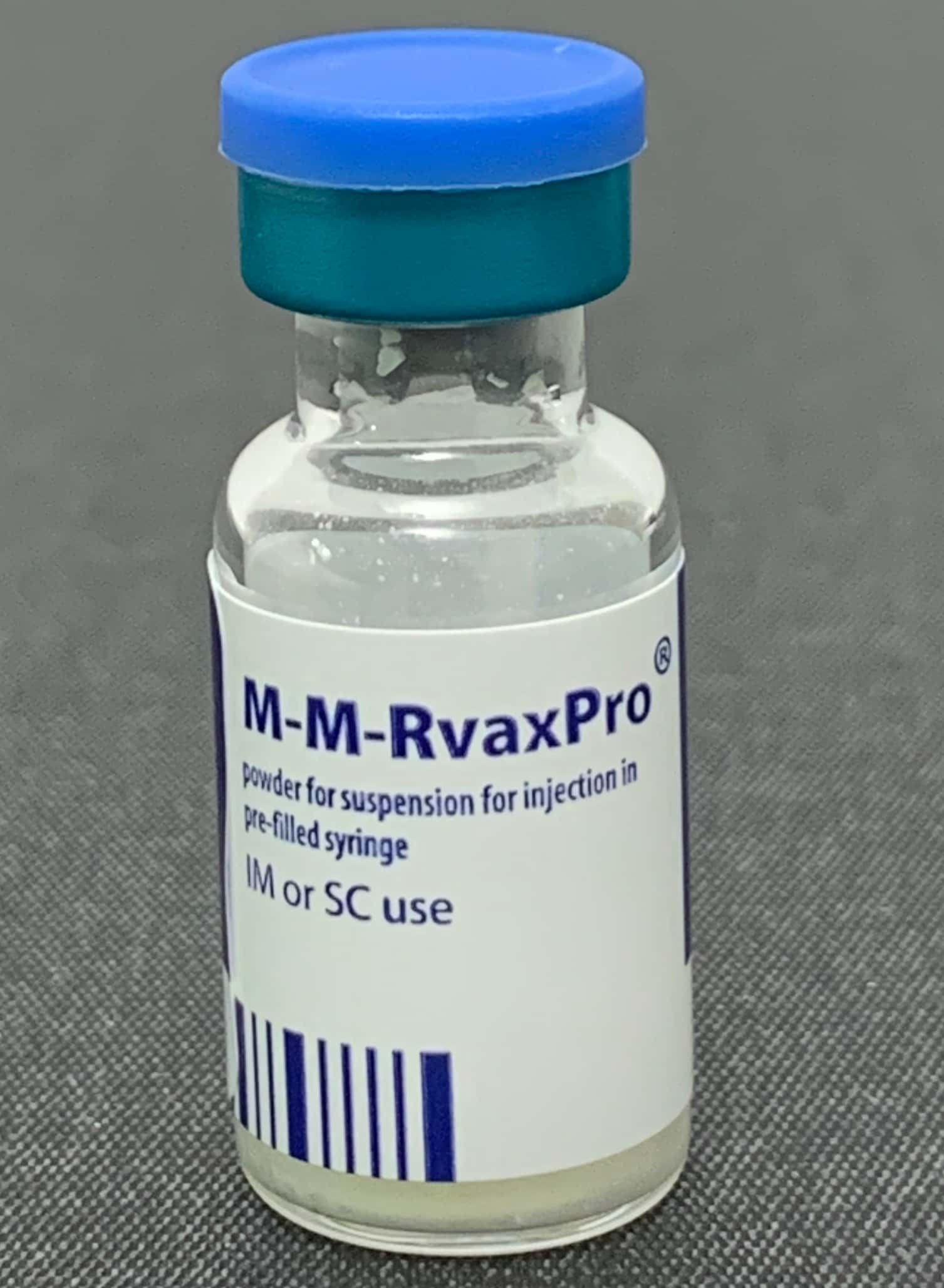 A vial of measles, mumps and rubella (MMR) vaccine